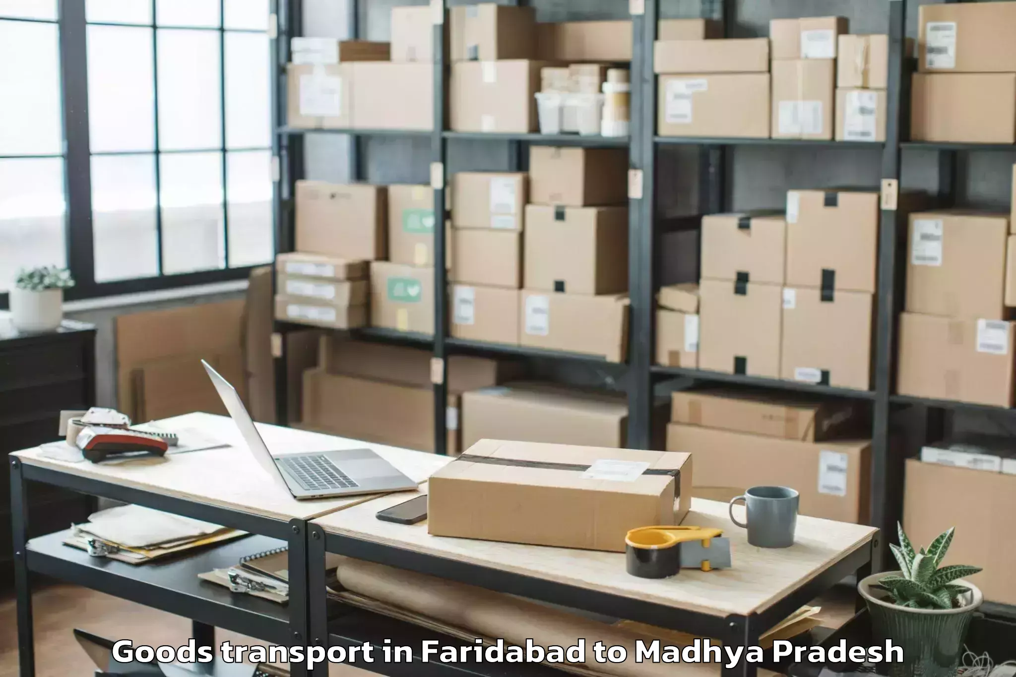 Book Faridabad to Nasrullahganj Goods Transport Online